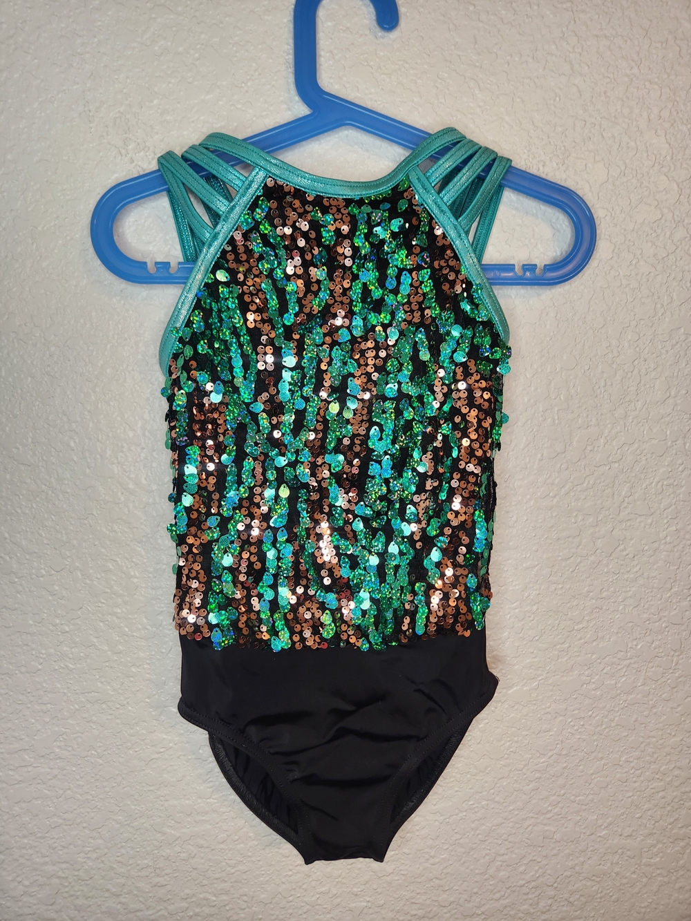 Weissman Girls Emerald Sequin Mesh recital dance costume SC style 10398